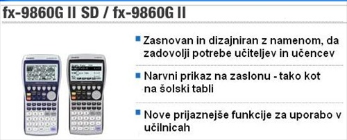 CASIO FX-9860g II grafi�ni kalkulator