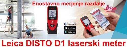 Laserski meter Leica DISTO D1 merjenje z roke