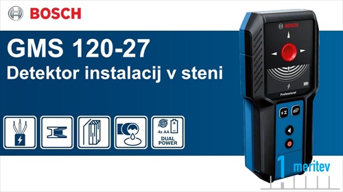 BOSCH GSM 120-27 Professional detektor za ugotavljanje elektrike in kovine pod ometom