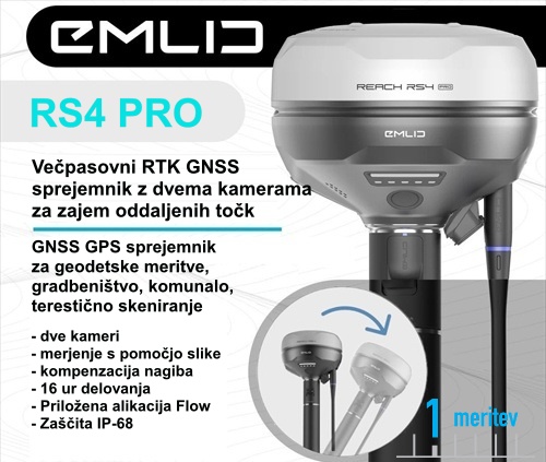 Univerzalni GPS GIS sprejemnik Emlid REACH RS4 PRO