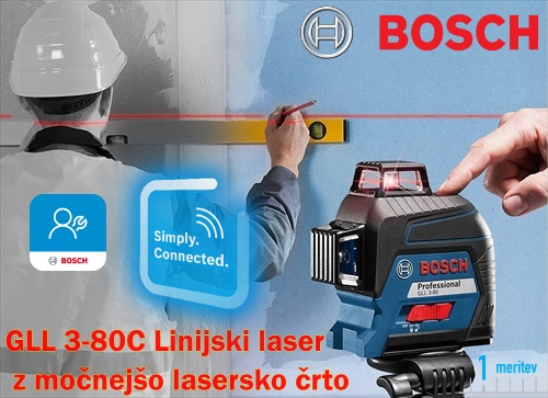 BOSCH GLL 3-80C Professional laser nivelir linijski