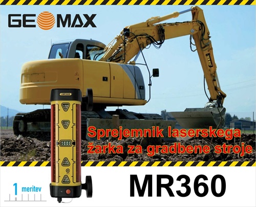 Sprejemnik laserski zarek za gradbene stroje GEOMAX MR360