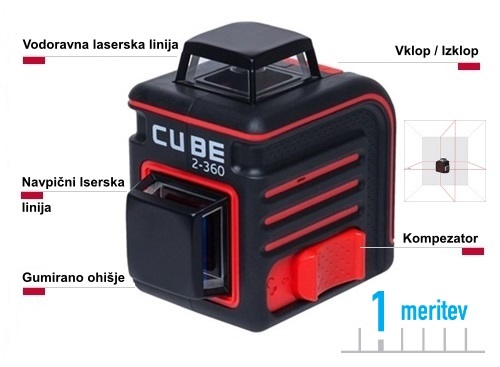 ADA CUBE 2-360 linijski laserski njivelir rtni