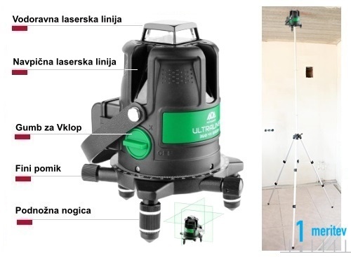 ADA ULTRALIner 360 G V4 linijski laserski njivelir rtni