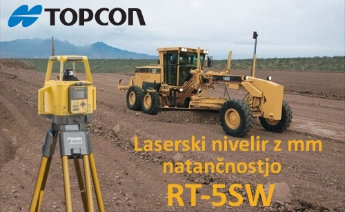 Laserski nivelir TOPCON RT-5SW z milimetersko natannostjo