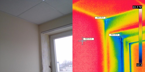 FLIR E5 WiFi Termovizija v prostoru