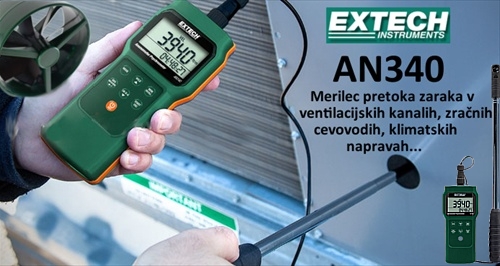 EXTECH AN 340 merilnik pretoka zraka v ceveh - klimatske naprave