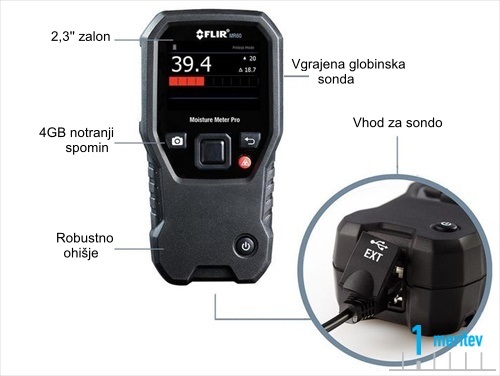 FLIR MR60 merilnik vlage les gradbeni material