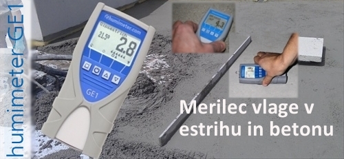 Merlec vlage v estihu ali betonu Humimeter