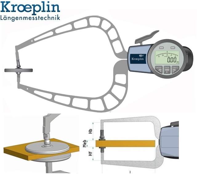 Merilna ura C450T KROEPLIN za merjenje debelina folije kartona papirja