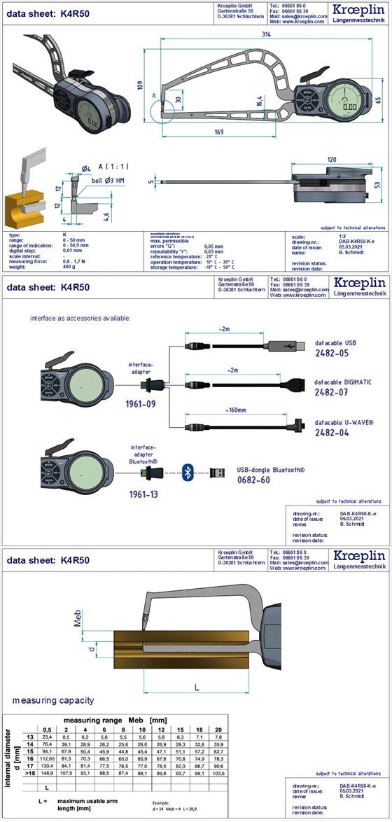 Kroeplin K4R50 merilna ura za merjenje debeline materiala - tehnina rusba